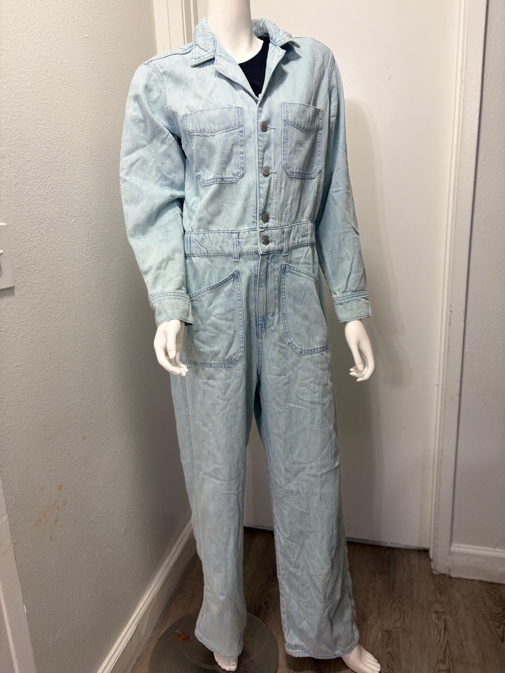 Universal Thread Light Wash Denim Coverall Jumpsuit